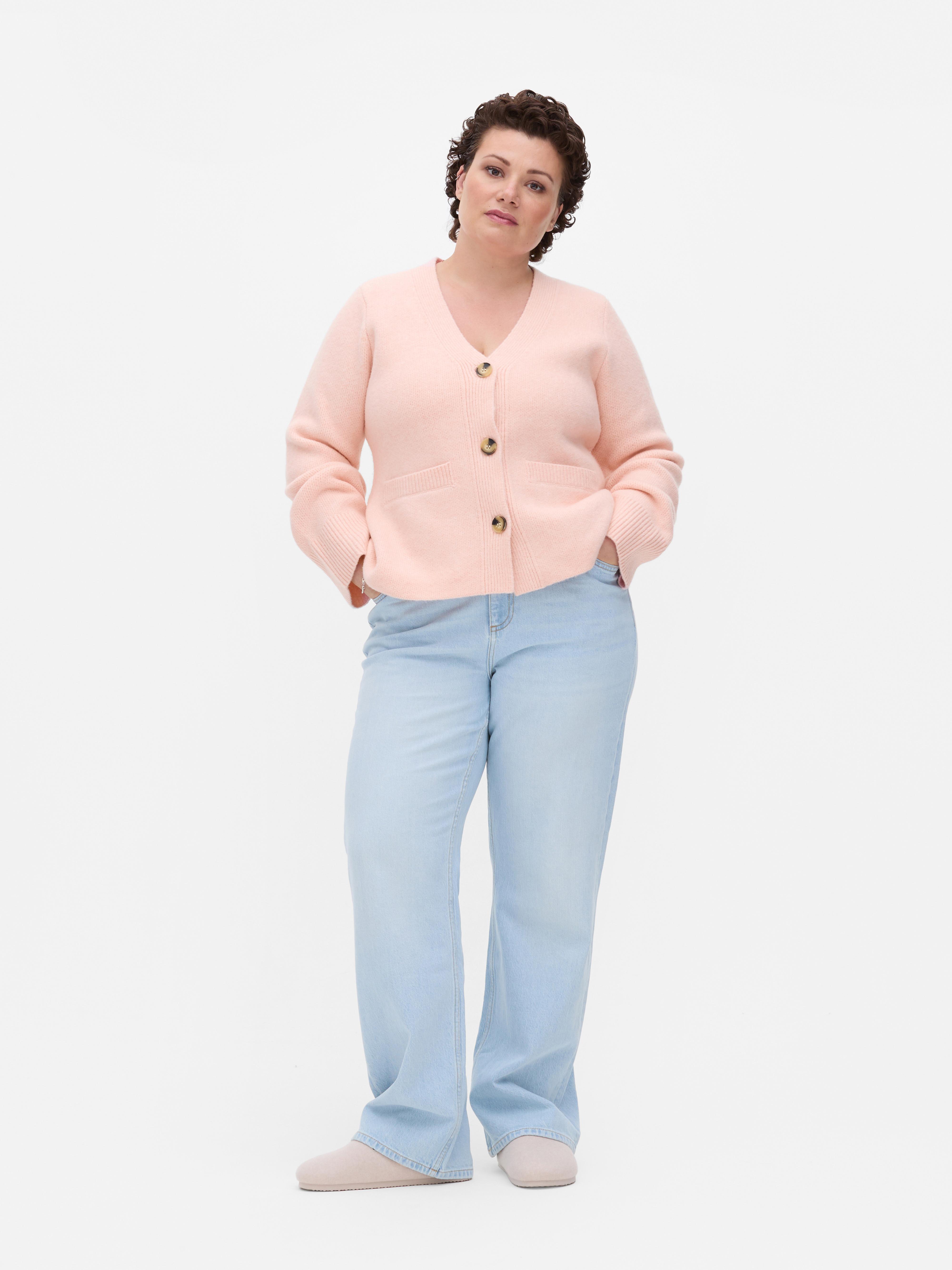 Breast Cancer Awareness Flared Sleeve Sculpted Cardigan