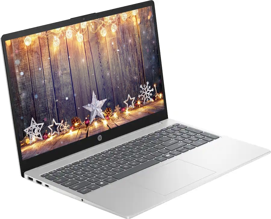 HP 15.6 Laptop with Microsoft Office 365 Included  Intel 4-Core Processor  32GB RAM 128GB SSD  Windows 11  PLUSERA Earphones  Natural Silver