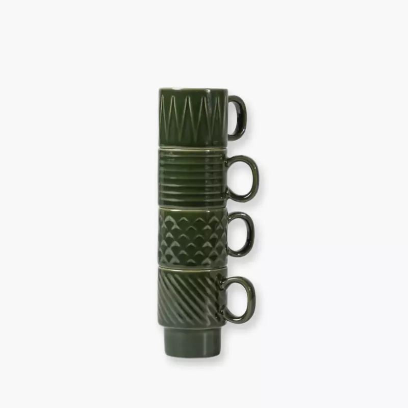 Zestaw 4 filiżanek do espresso SAGAFORM COFFE & MORE zielony