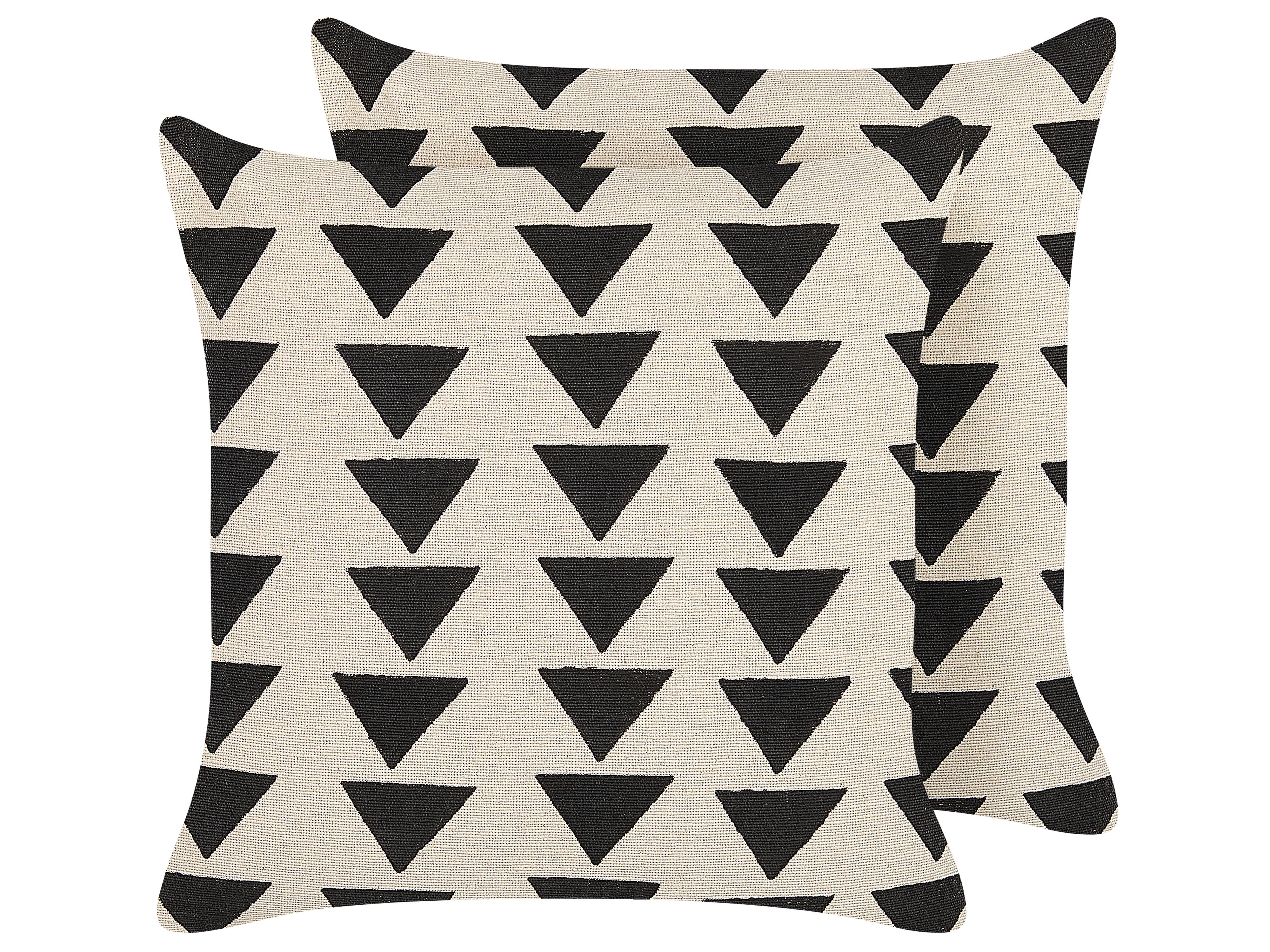 Throw Cushion CERCIS Cotton 45 x 45 cm Beige Geometric Pattern