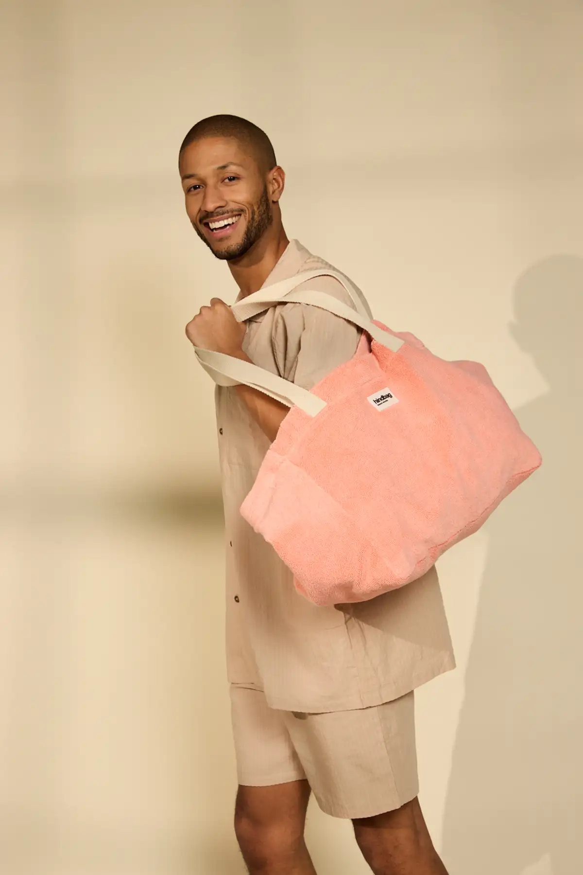 Cabas Claude Éponge rose corail