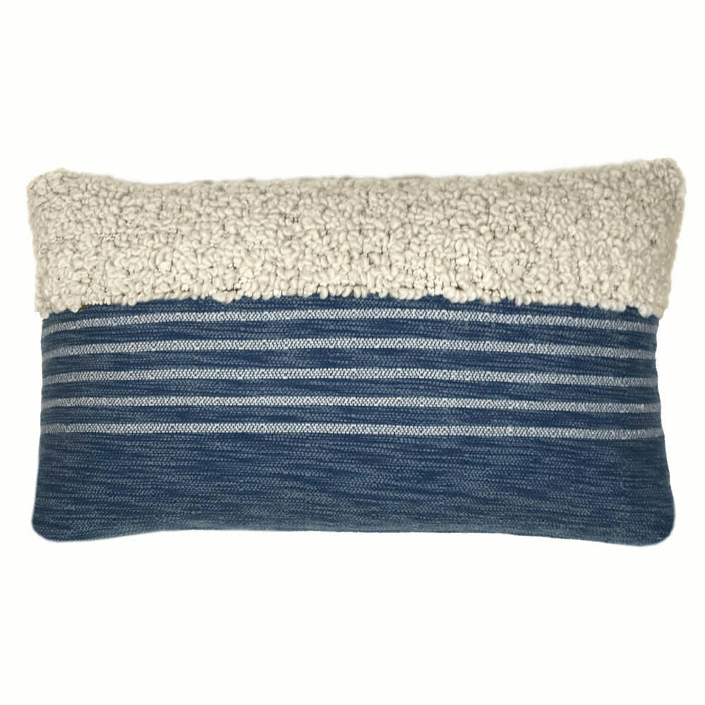 TRIBAL - Coussin bleu indigo 35x60
