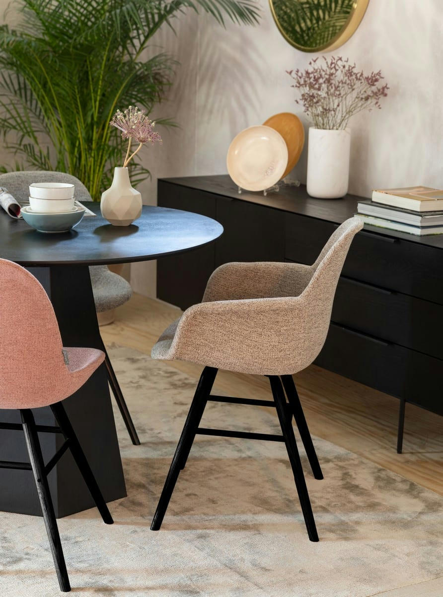 ALBERT KUIP - Fauteuil design tissu beige