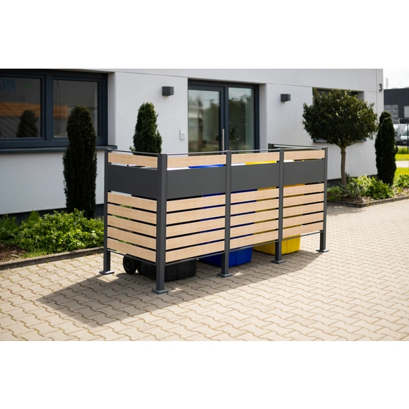 Mülltonnenbox »Planum«, BxHxT: 250 x 120 x 90 cm, für 3 x 240 L Mülltonnen, Stahl