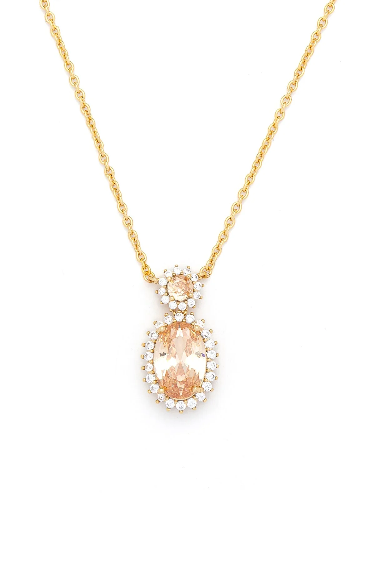 Classic Oval Drop Golden Shadow Necklace