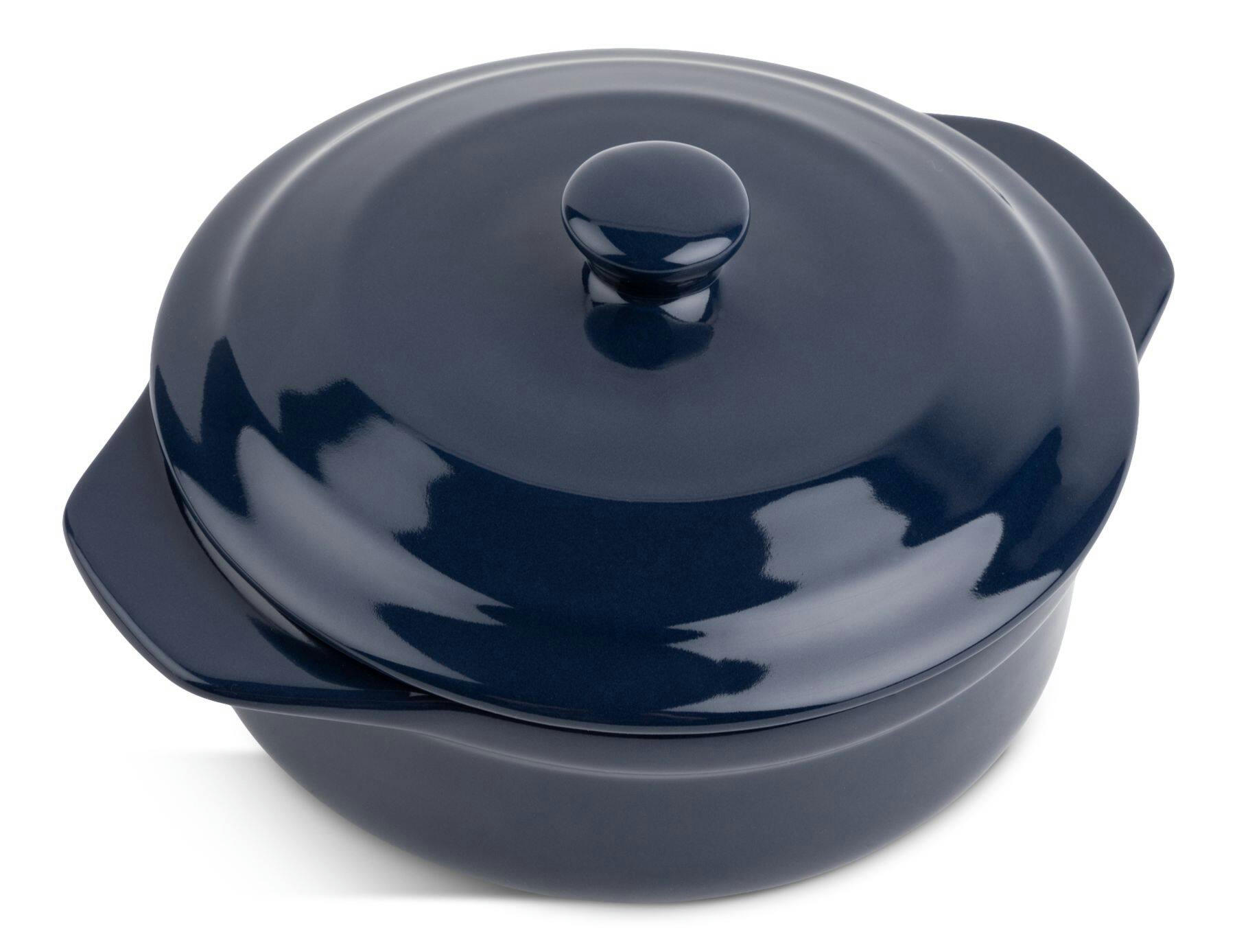 MASTER Chef Stoneware Brie Baker, Navy Blue