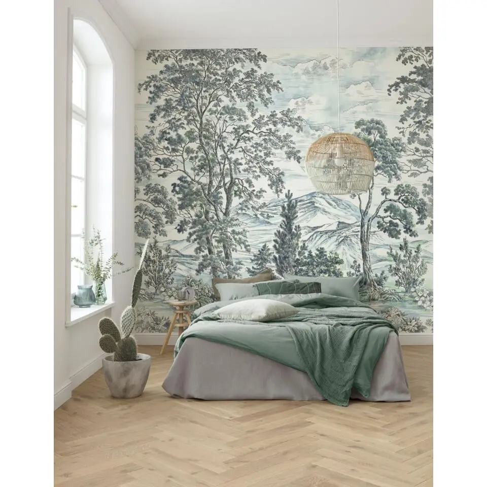 Sanders & Sanders fotobehang bos blauw en groen - 250 x 280 cm