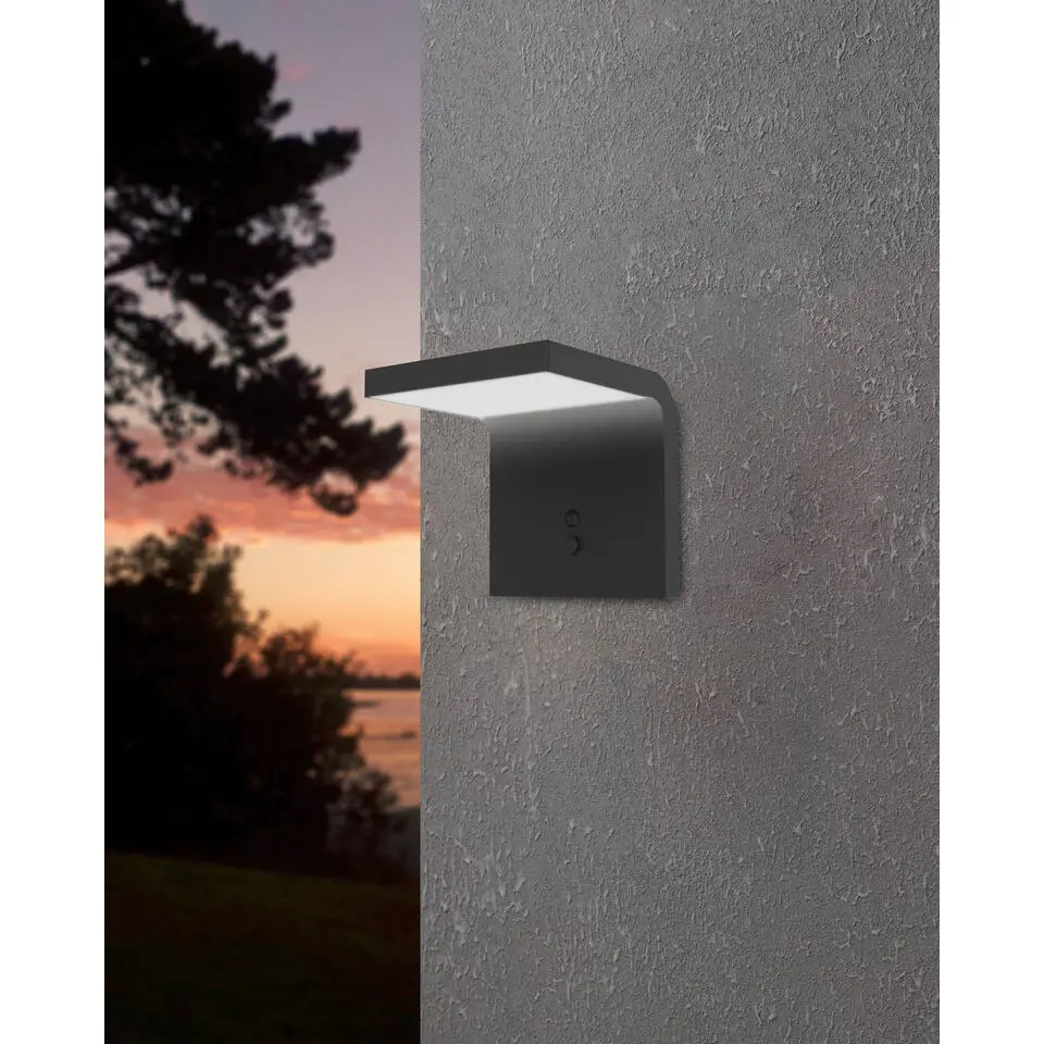 EGLO Spiante Solar Wandlamp - LED - 14 cm - Zwart/Wit