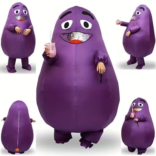 NNETM Cartoon Potato Halloween Costume with Glasses