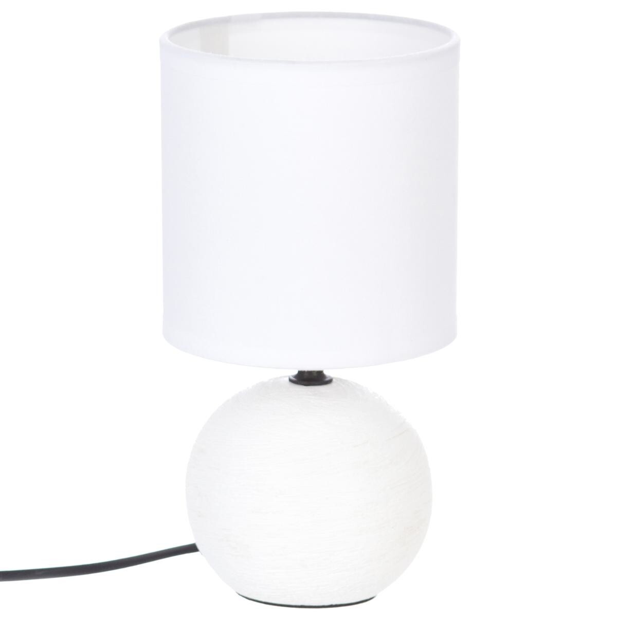 Ceramic lamp "Tim&eacute;o" White striped, H.25 cm