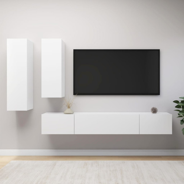 Zestaw szafek TV Biały Materiał drewnopochodny vidaXL
