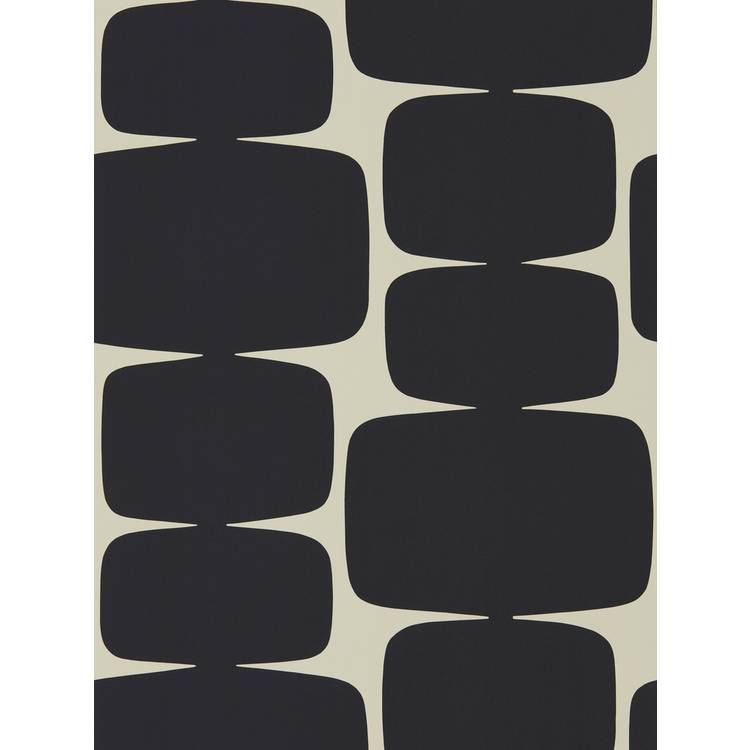 Scion Oversized Abstract Design Black Wallpaper