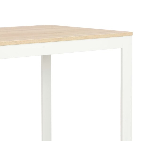 vidaXL Computer Desk White and Oak 47.2"x23.6"x27.6"
