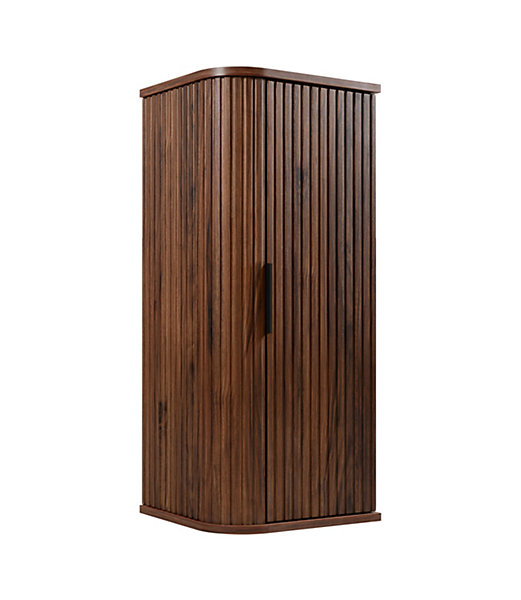 Meuble de salle de bain suspendu, chêne noyer, 35,5 x 79 x 31,5 cm