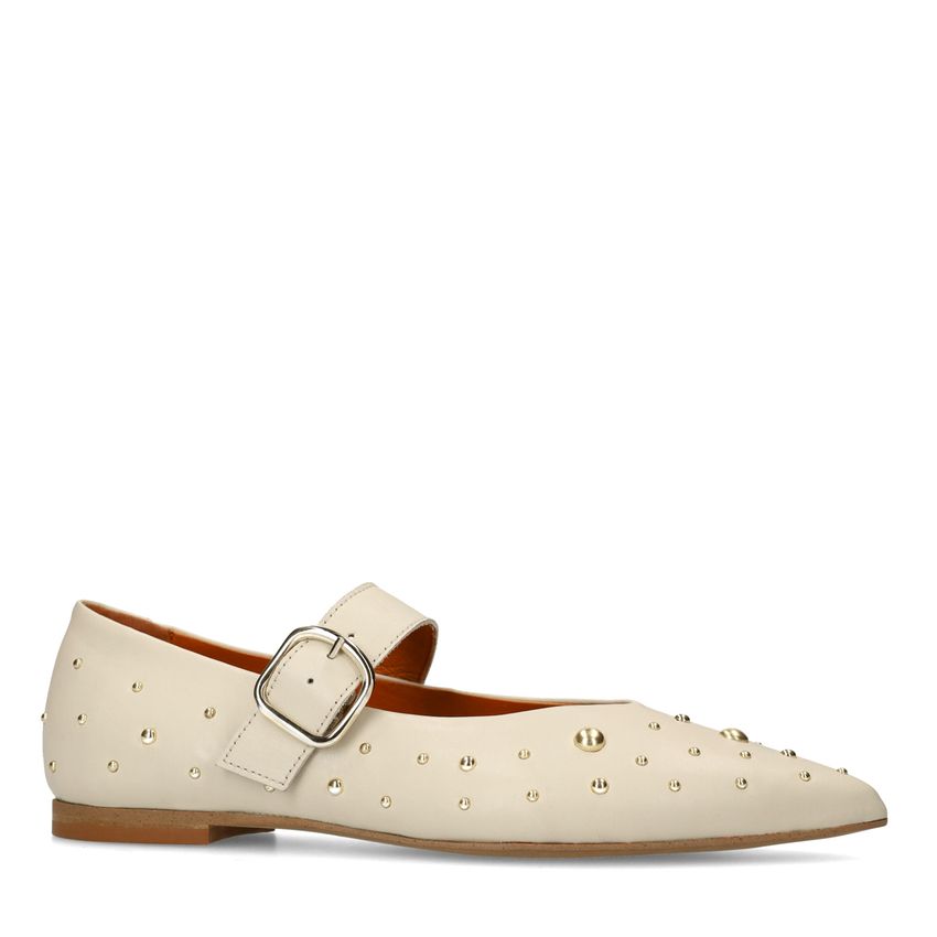 Manfield Off white leren loafers
