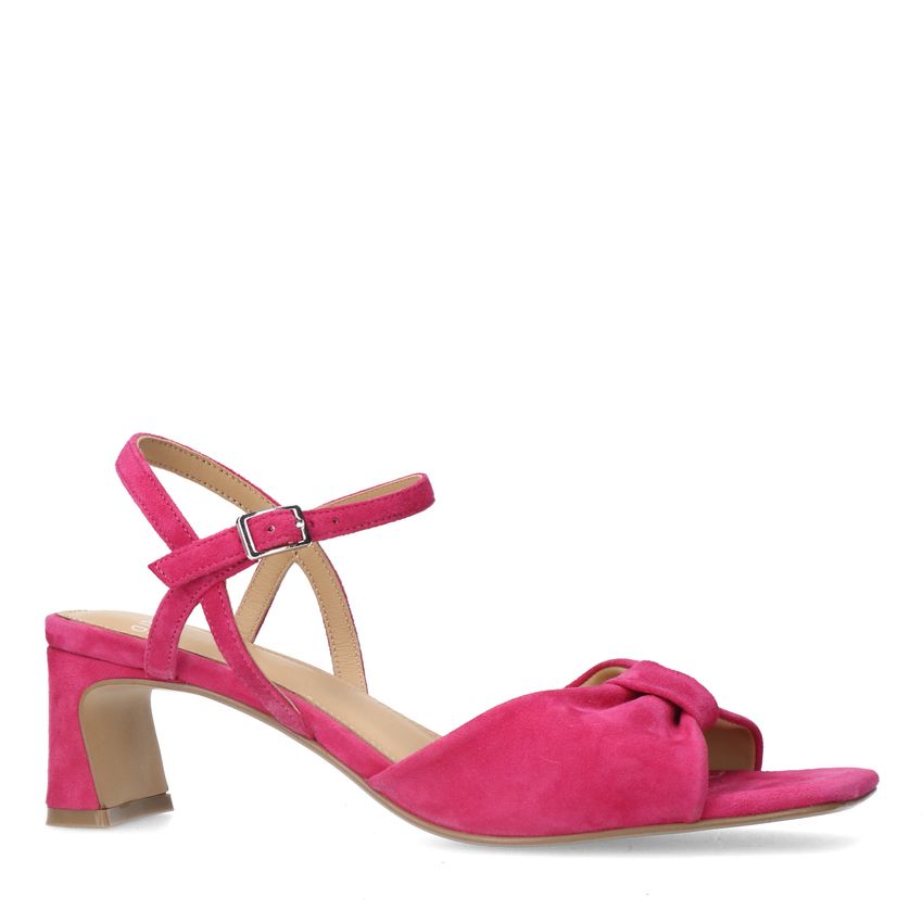 Manfield Roze suède sandalen met hak