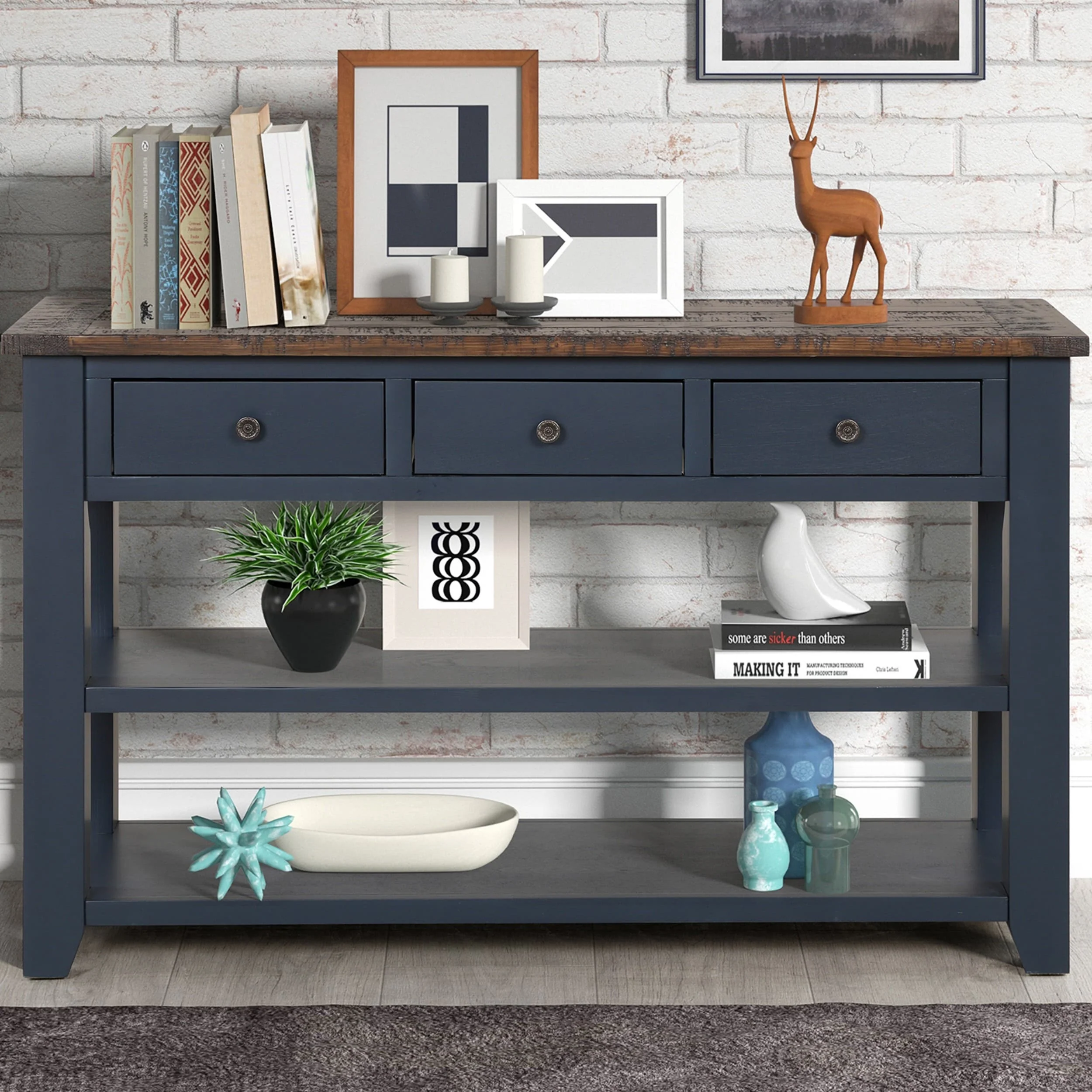 48-inch long wood console table