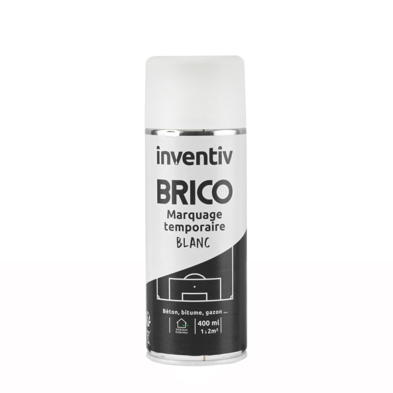 Peinture de marquage temporaire Brico blanc 0,4 L INVENTIV