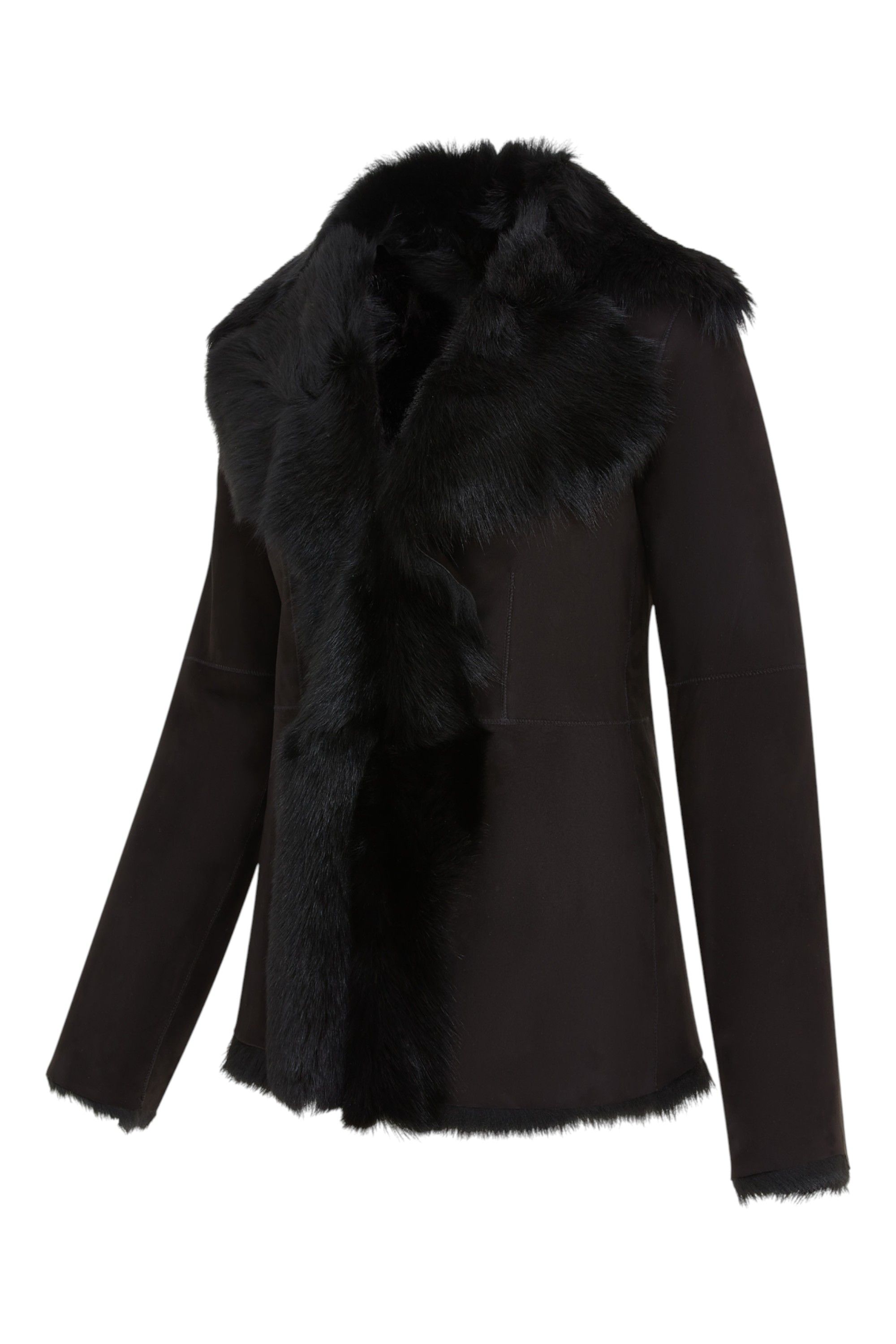 Infinity Leather Sheepskin Toscana Shearling Suede Leather Jacket - Noiré