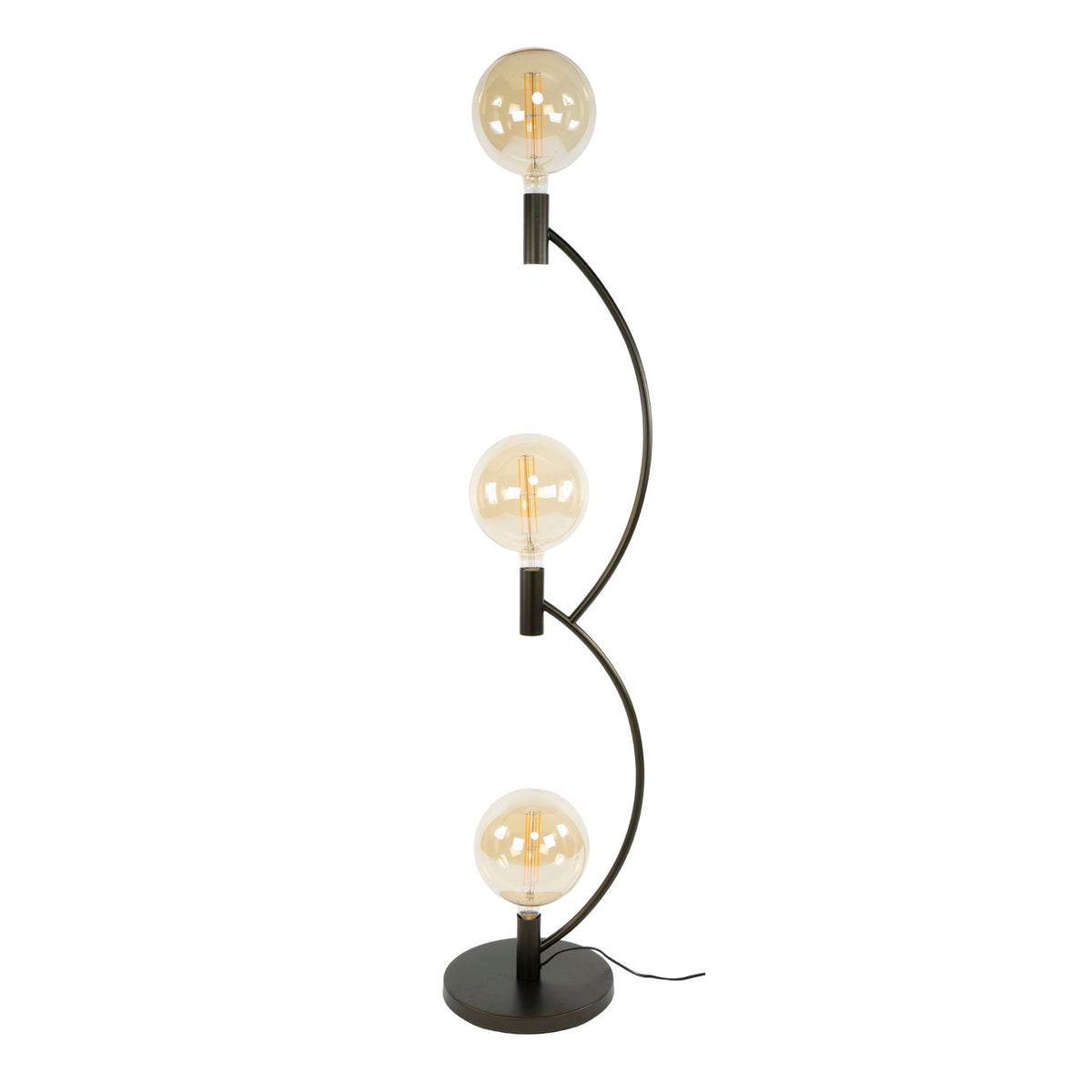Giga Meubel Vloerlamp Arcus - Zwart - 3-Lichts - 35x30x160cm