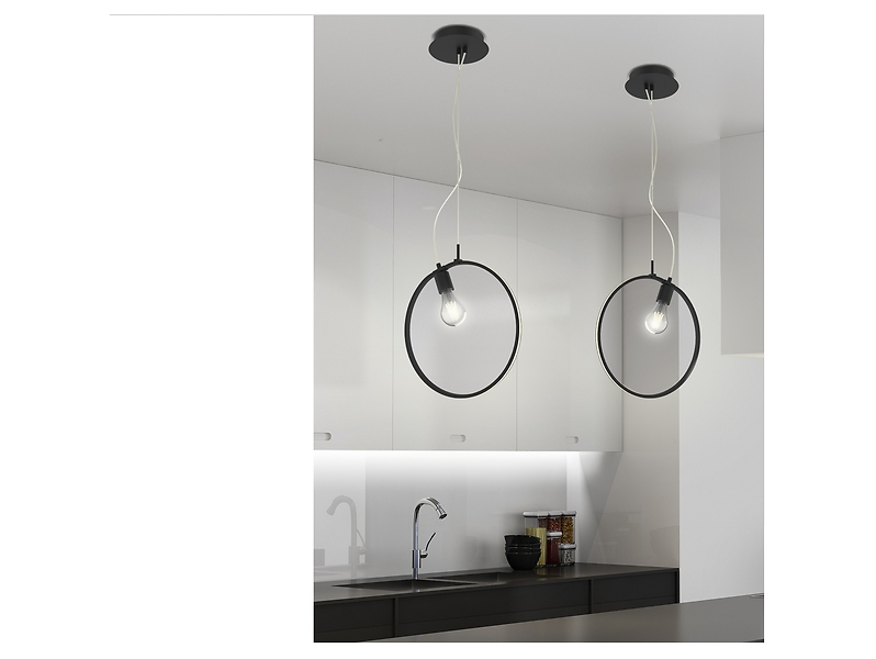 Lampa wisząca Skiros 2-punktowa metalowa czarna