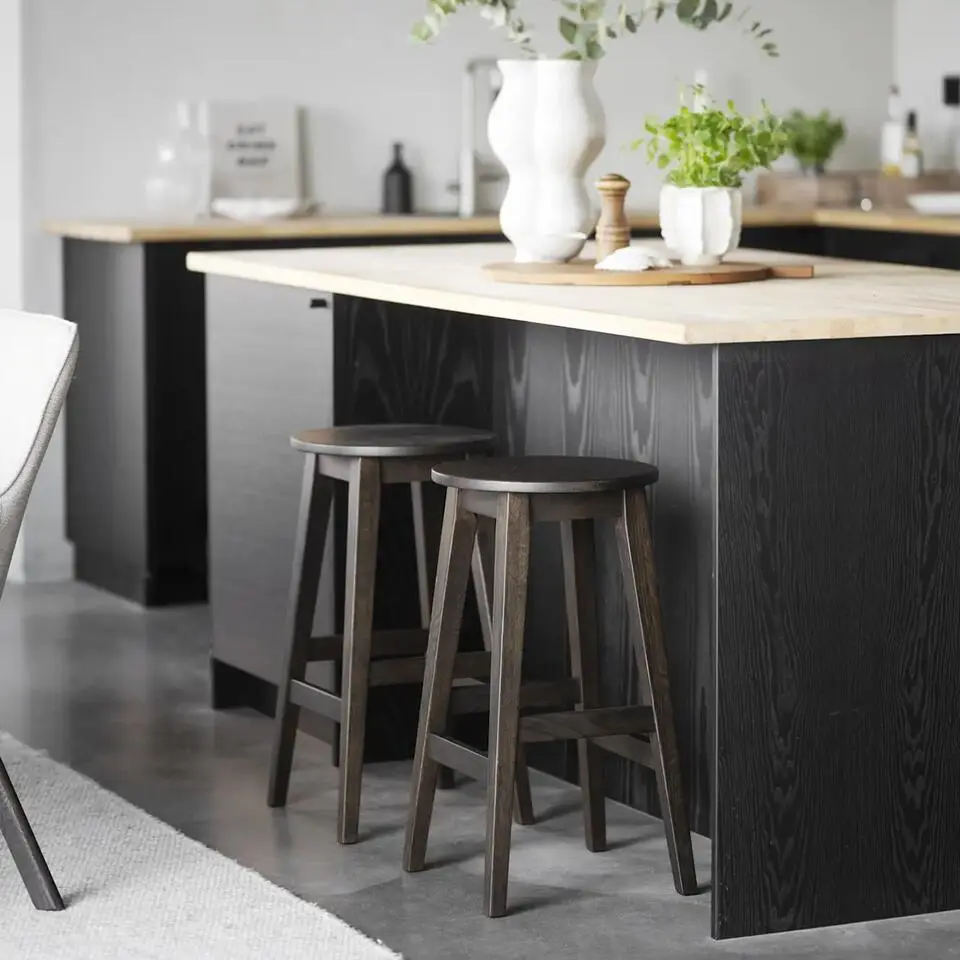 Rowico Home Austin Houten Barkruk voor Kookeiland - 65 cm - Walnoot