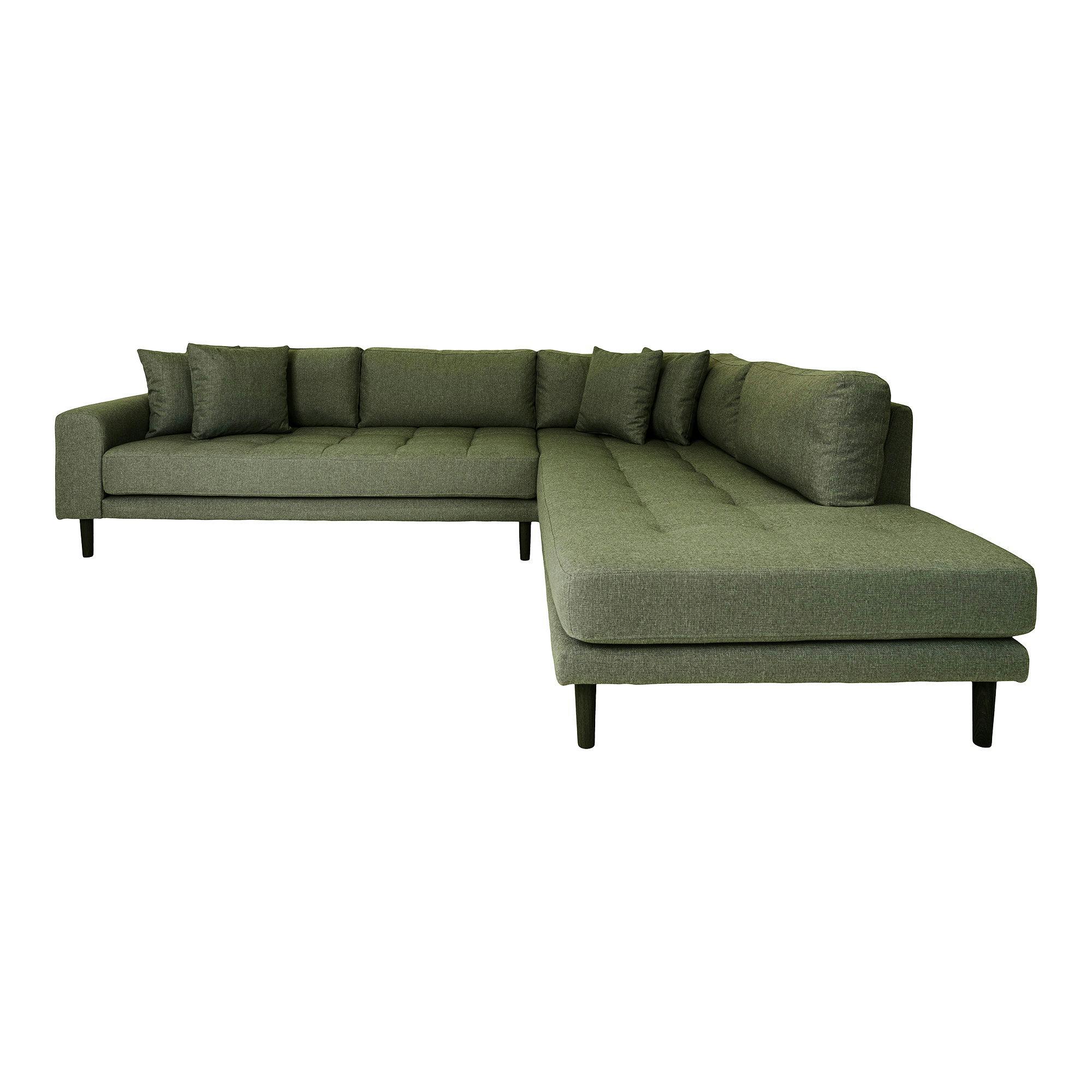 Canapé d'angle vert nature - côté droit, 257 cm ROTTERDAM
