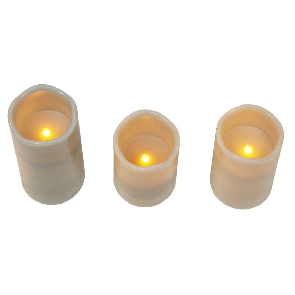 Bougie led x 3 gris
