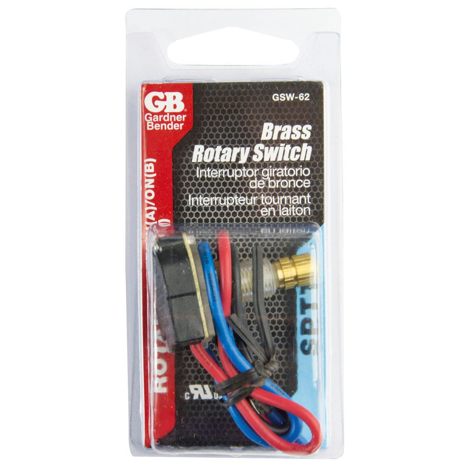 GARDNER BENDER GSW-62 Brass Rotary Triple Throw Switch, SPST, 2 Pole