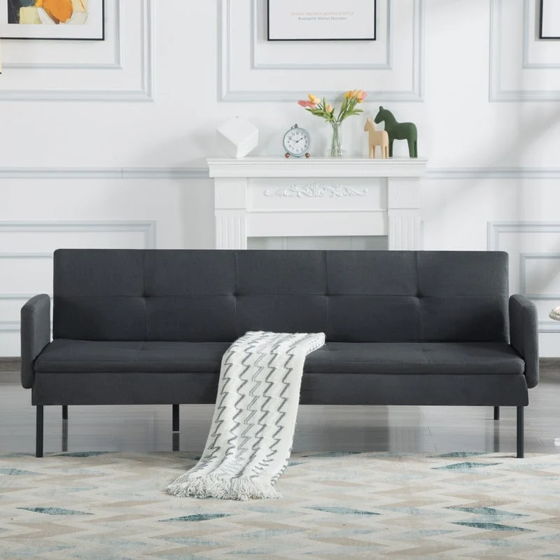 74.8 Futon Sofa Bed: Modern, Multi-Functional, and Perfect for Small Spaces – Convert in Seconds!