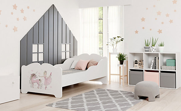 Lit enfant ANNA avec matelas 140x70 Fille avec licorne