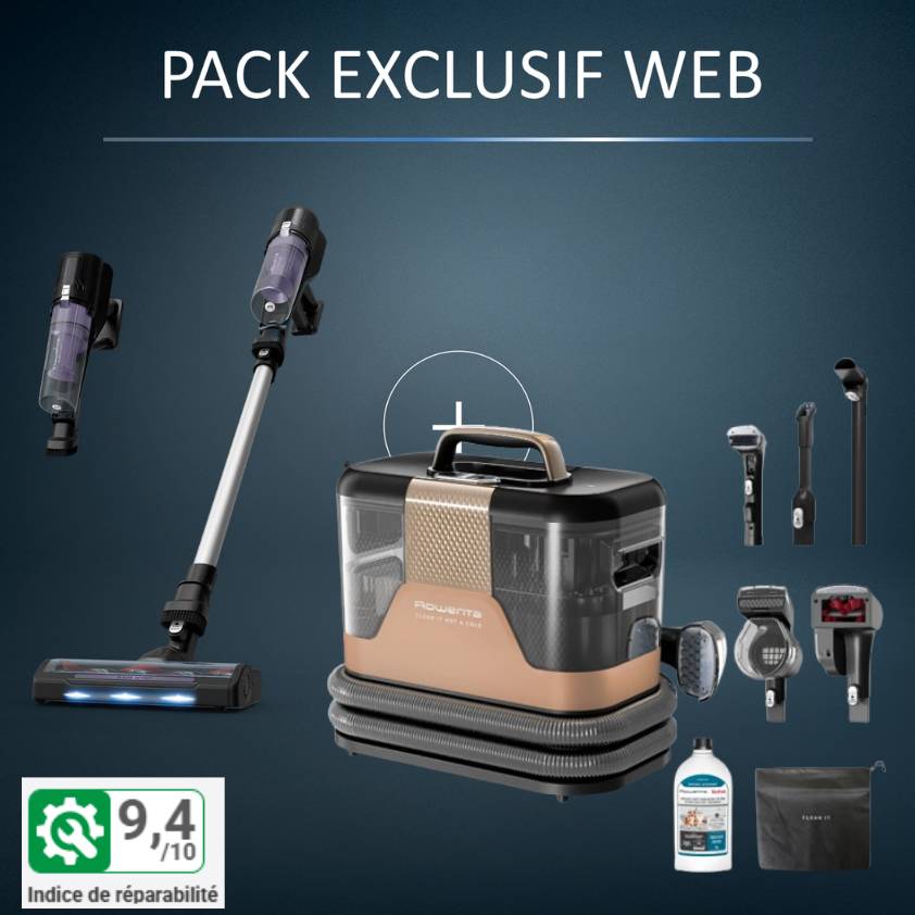 Pack Exclusif Web - Shampouineuse Clean-It Hot & Cold   Aspirateur balais X-Force 5.80