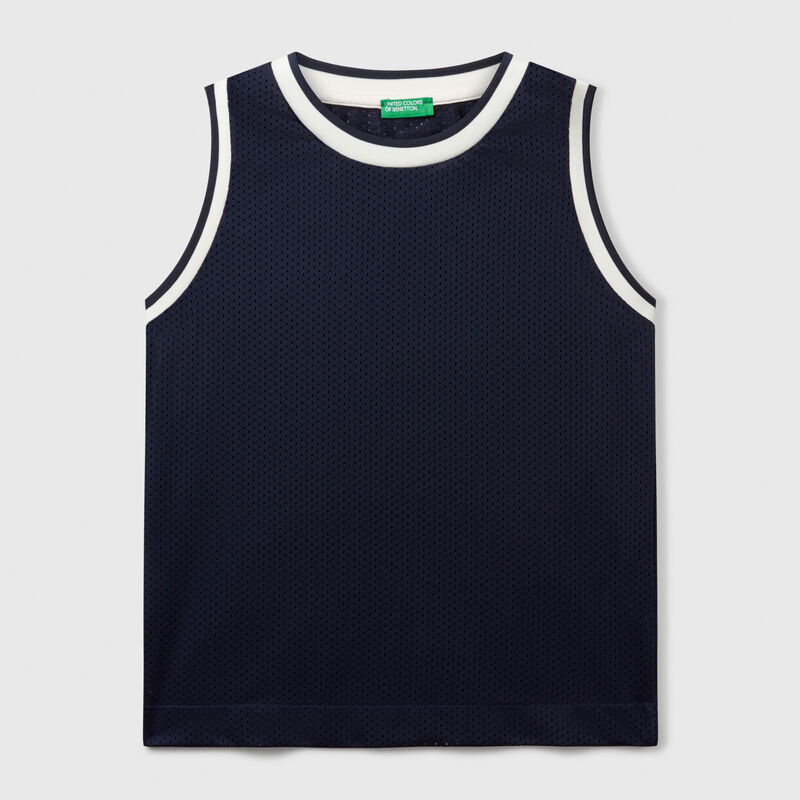 Basketball style mesh tank top