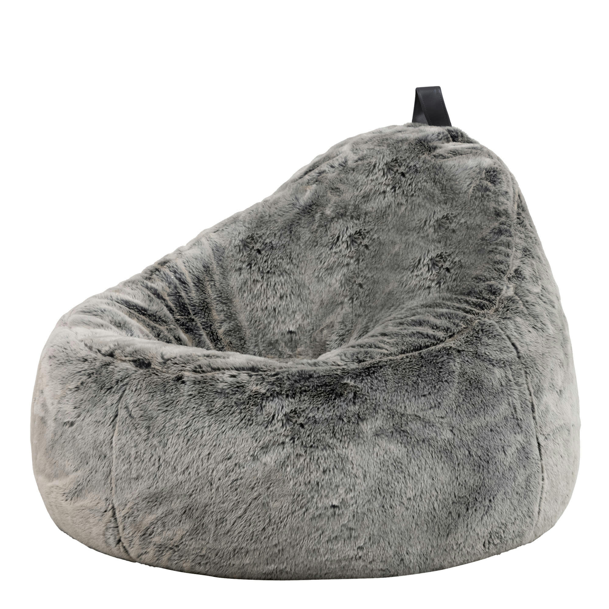 - Pouf fausse fourrure gris loup
