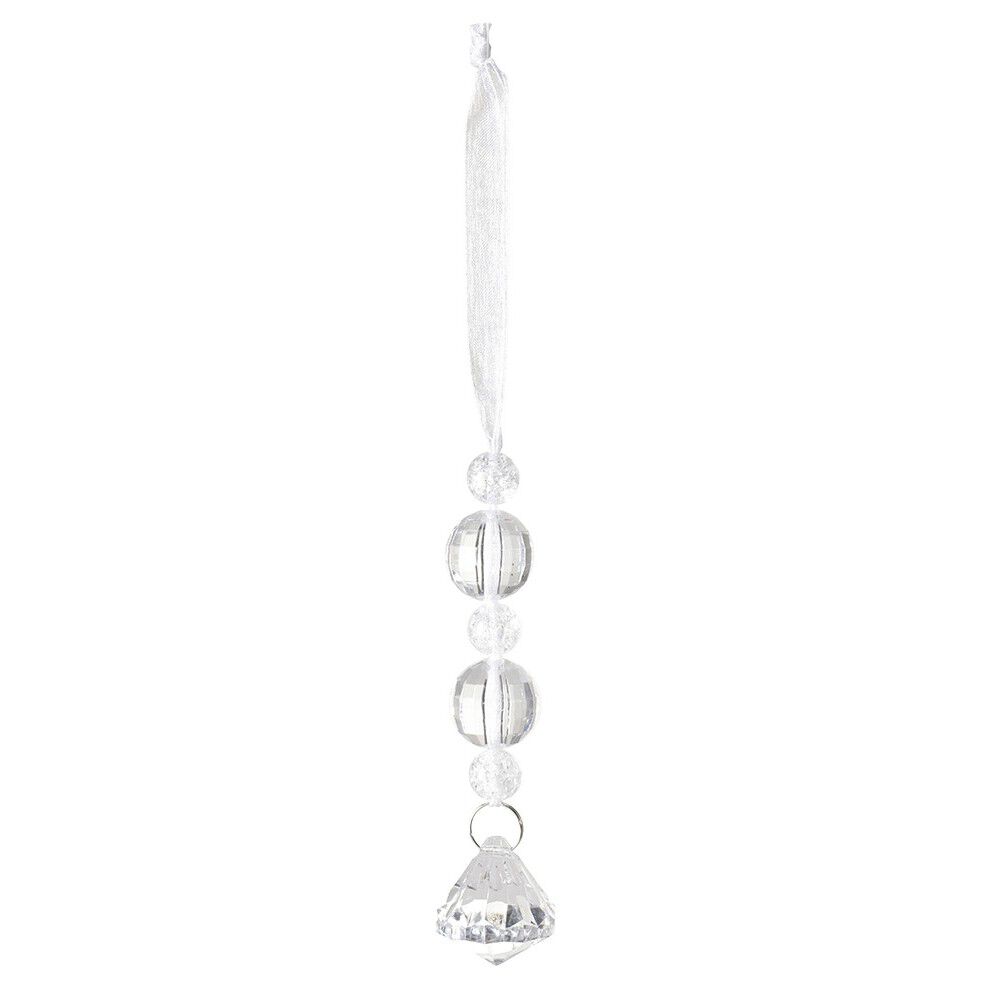 Suspension de No&euml;l en acrylique transparent flocon ou diamant