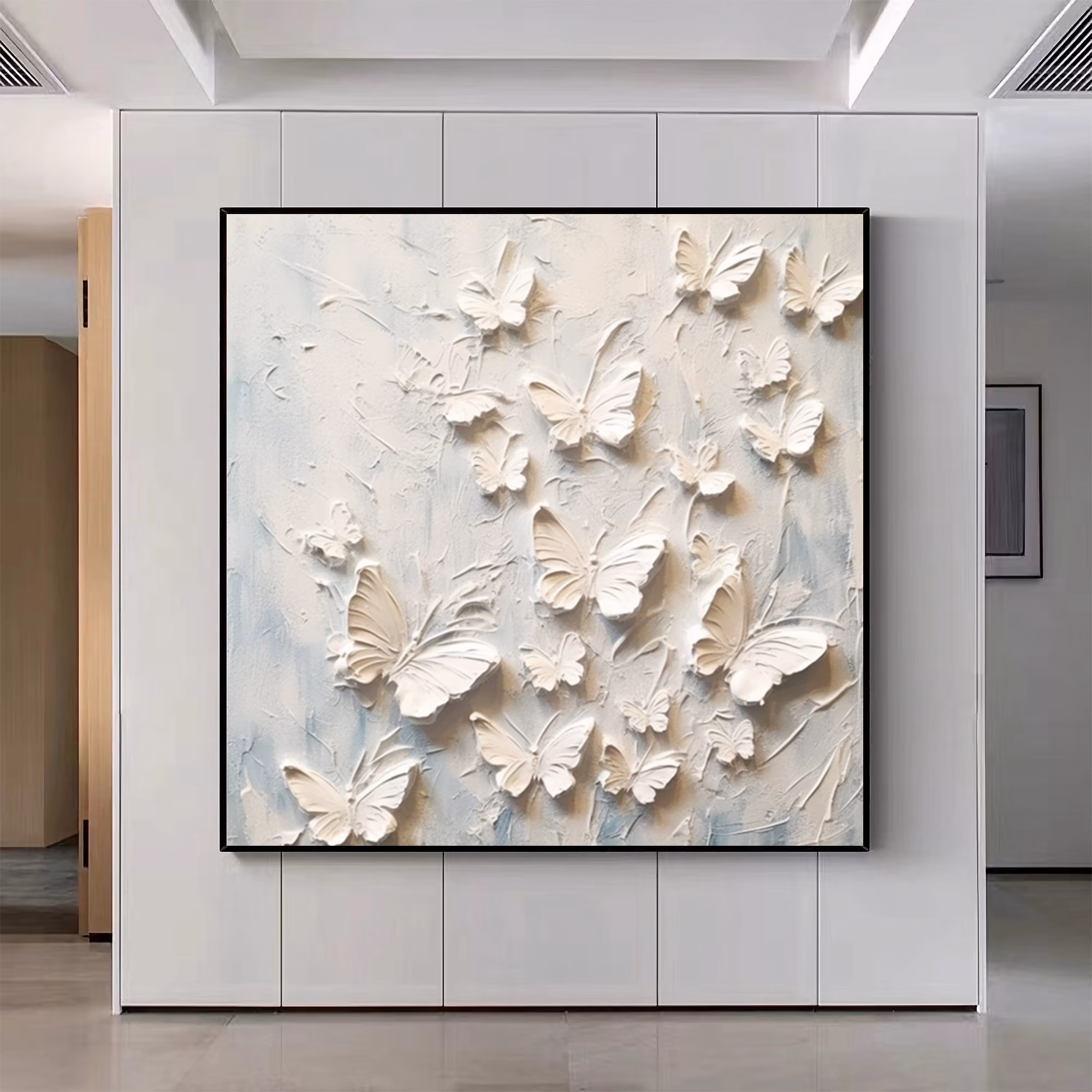 Personalized 3D Texture Butterfly Painting: Abstract Minimalist Art