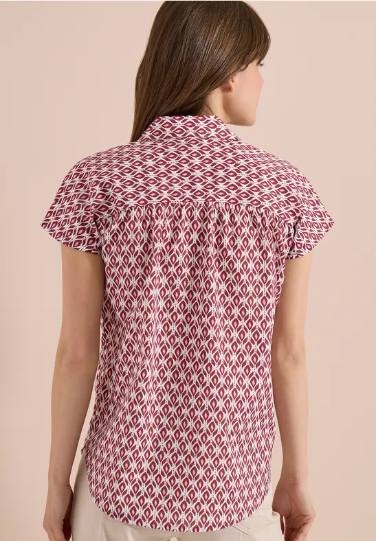 Kurzarm Bluse mit Minimal Print