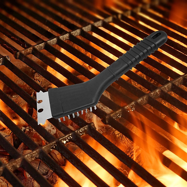 Ensemble de 2 Racloirs à plancha et brosse à barbecue 2 en 1 22 cm Fackelmann BBQ Edition