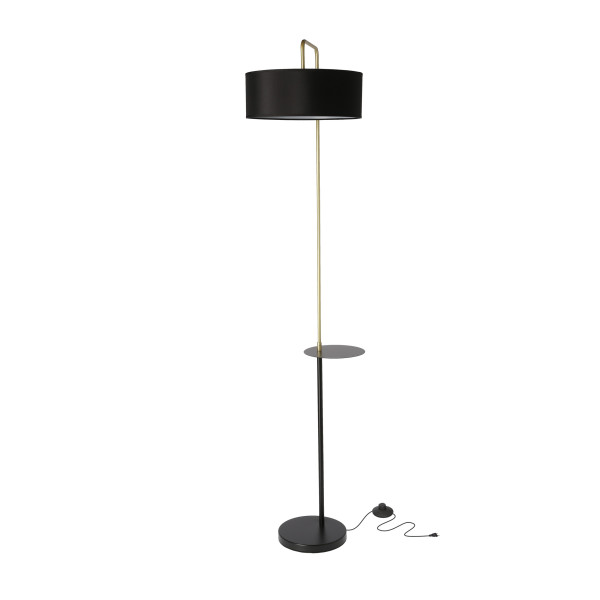 Lampa podłogowa IMPACT czarny złoty matowy 1x40w e27 abażur czarny