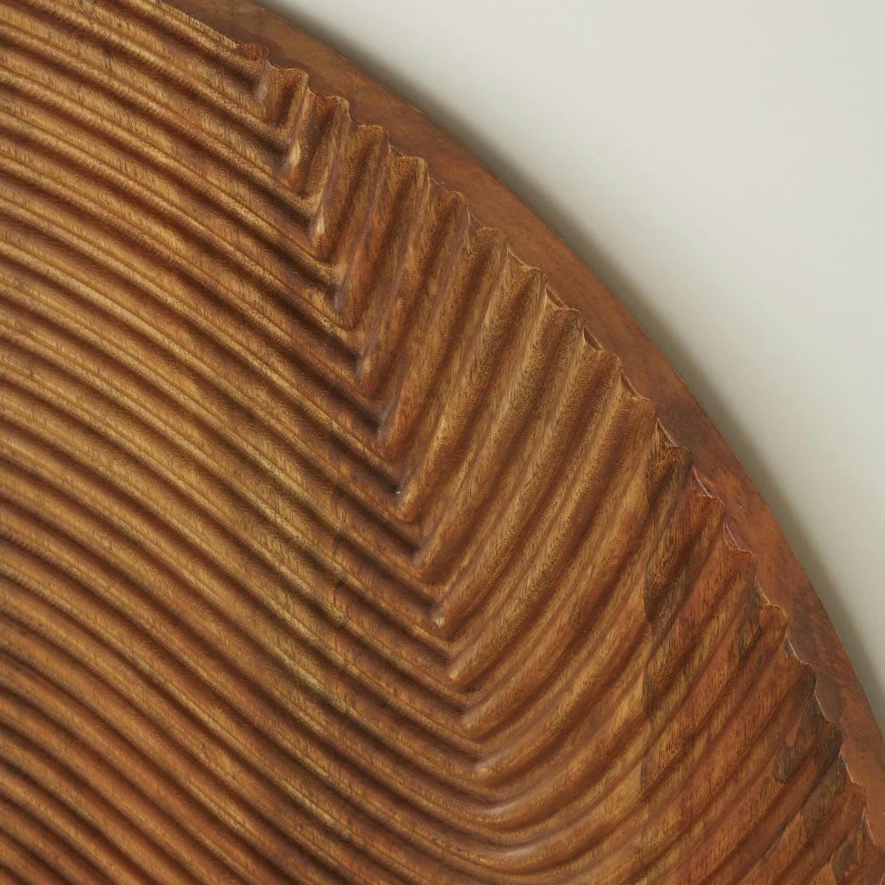 SUMAK - Déco murales cercles en bois de manguier gravé (x2) D80