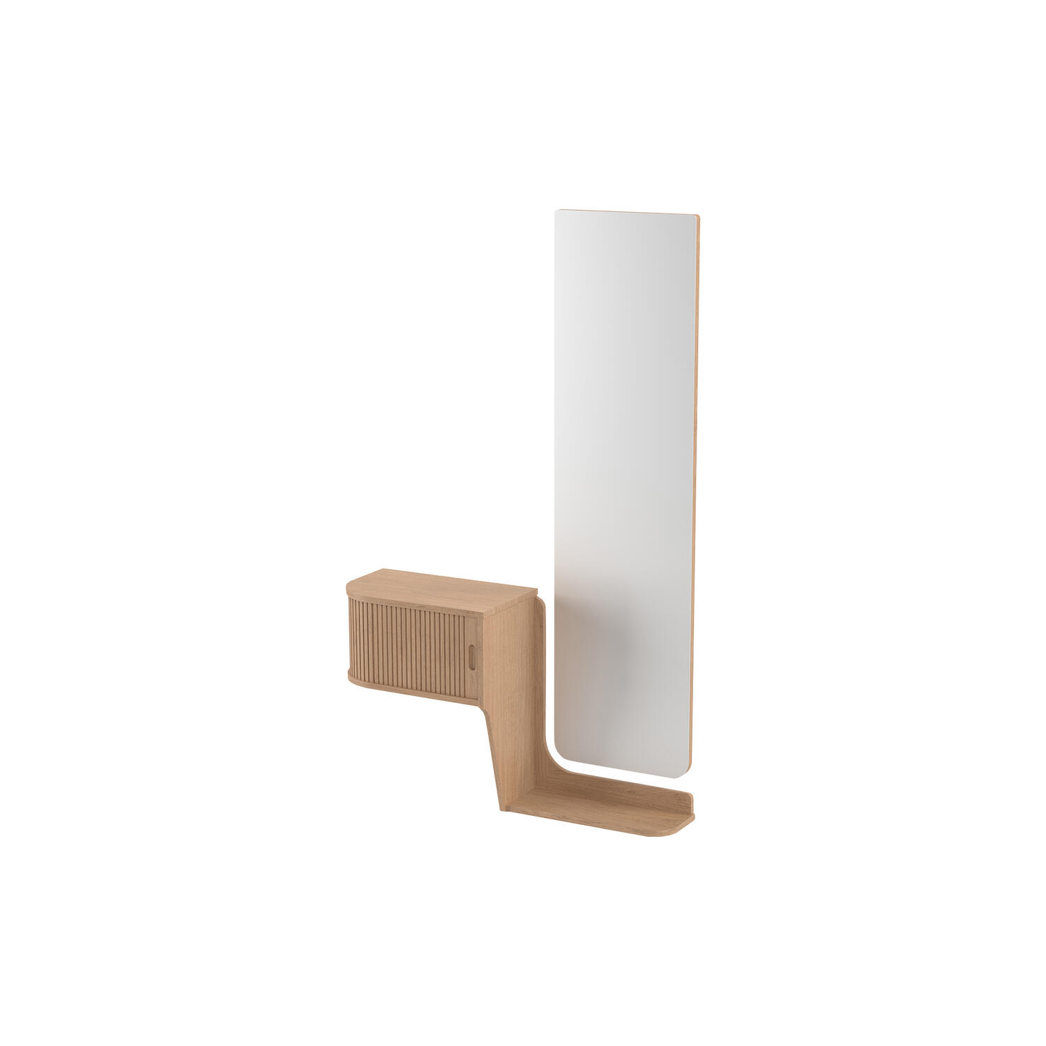 BPS127 Hallway Mirror & Wall Unit , oiled oak