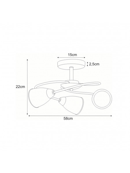 Lampa sufitowa PLATO K-JSL-6059/3 AB