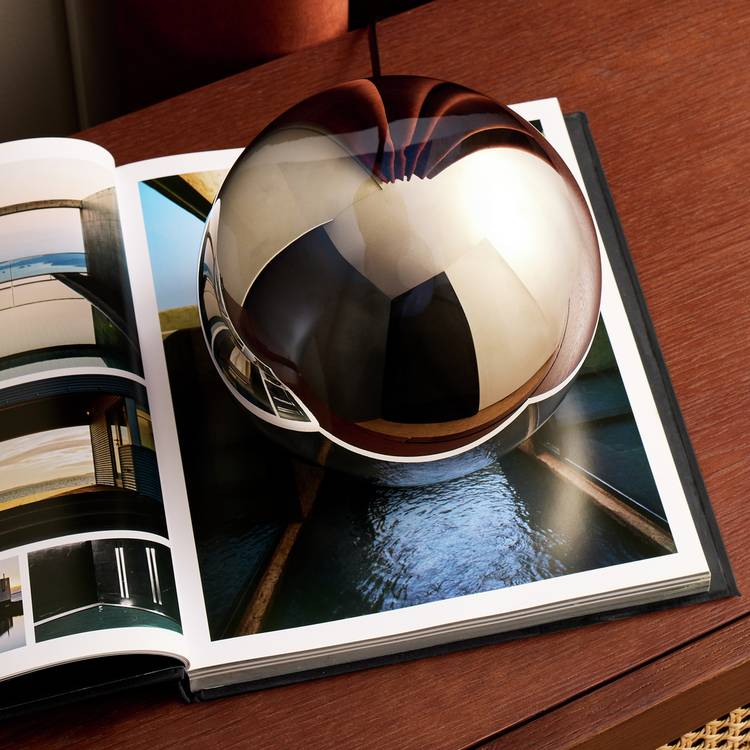 Habitat Caliban Globe Glass Table Lamp - Chrome