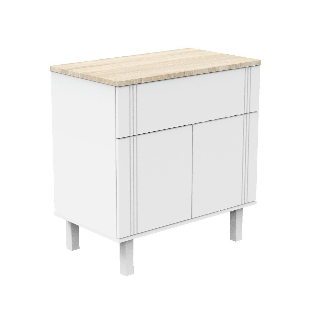 ELEONORE - Commode un tiroir et 2 portes avec rainures