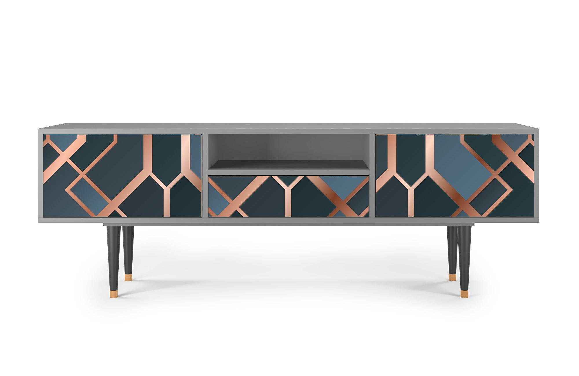 ASHY 1920' - Meuble TV  bleu-vert 1 tiroir et 2 portes L 170 cm