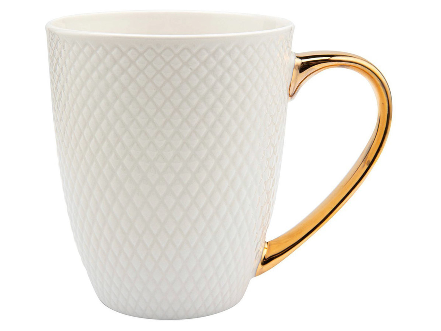Kubek prezentowy porcelanowy Romby 400 ml biały