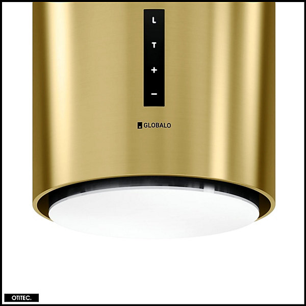 Hotte Îlot Aspirante Silencieuse - 39 cm - 675 m3/h - HEWENO - Doré Mat