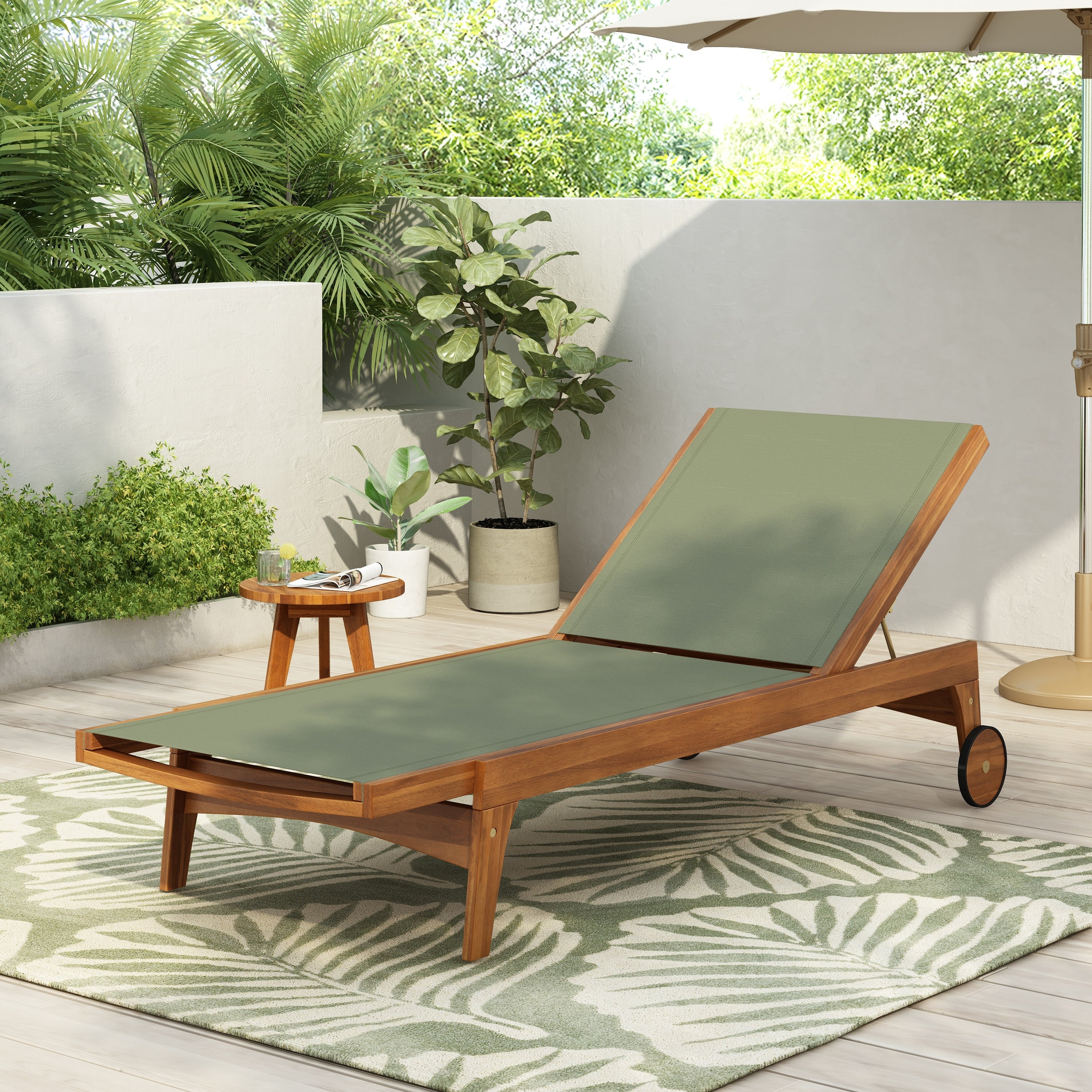 Christopher Knight Home - Orion Acacia Wood Outdoor Chaise Lounger