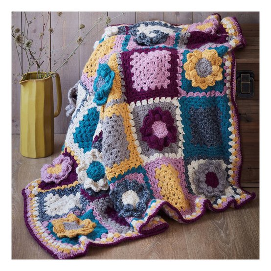 Knitcraft Autumn Flowers Blanket Digital Pattern 0246