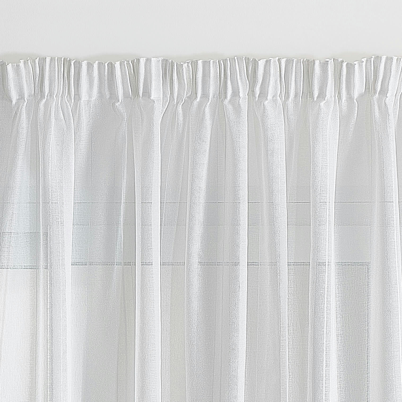 - Voilage uni à galon fronceur et rayures fantaisie